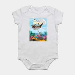 Sailing Ship on the Coral Sea Baby Bodysuit